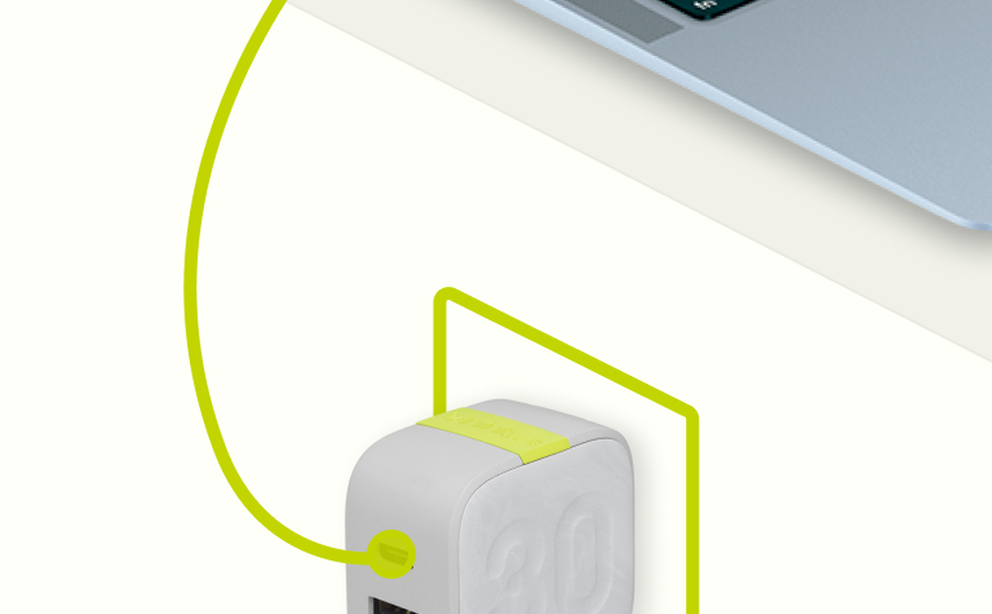 InstantCharger 30W 2 USB Recharge rapide des ordinateurs portables dotés d’un port USB de type C - Image