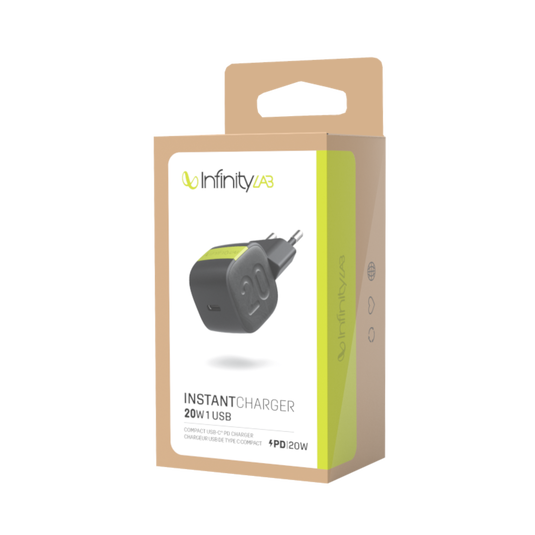 InstantCharger 20W 1 USB - Black - Compact USB-C PD charger - Detailshot 10 image number null