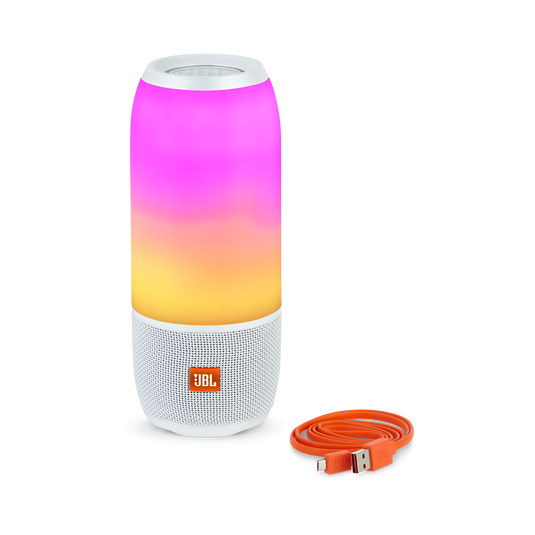 JBL Pulse 3 - White - Waterproof portable Bluetooth speaker with 360° lightshow and sound. - Detailshot 2 image number null