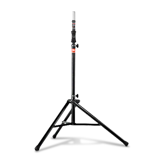 JBL Tripod Stand (Gas Assist) - Black - Lift-assist Aluminum Tripod Speaker Stand with Integrated Speaker Adapter - Hero image number null