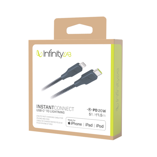 InstantConnect USB-C to Lightning - Blue - 20W PD fast charging cable for iPhone® and iPad® - Detailshot 5 image number null
