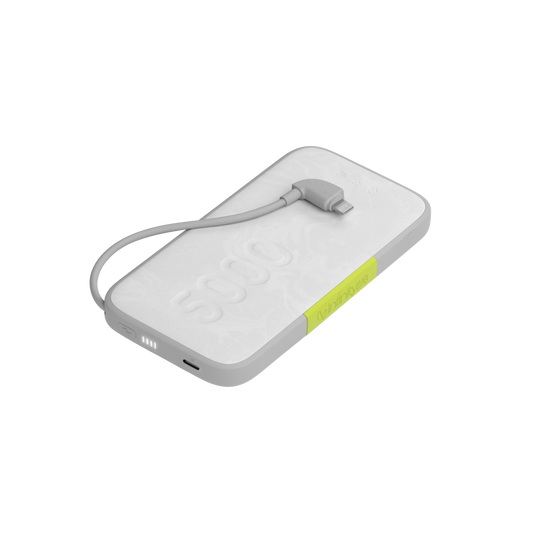 InstantGo 5000 Built-in Lightning Cable - White - 18W PD fast charging power bank - Hero image number null
