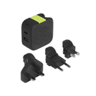 InstantCharger 65W 2 USB - Black - Powerful USB-C and USB-A GaN PD charger - Hero