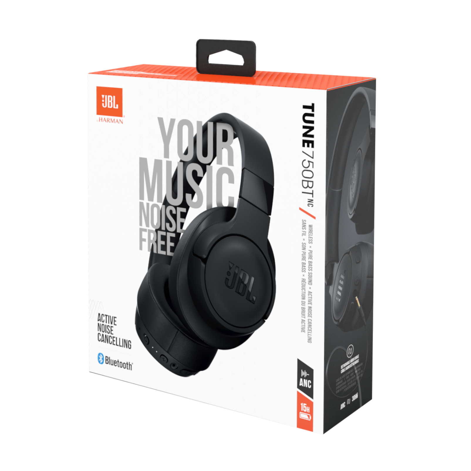 JBL TUNE 750BTNC | Casque circum-auriculaire sans fil à réduction du bruit  active