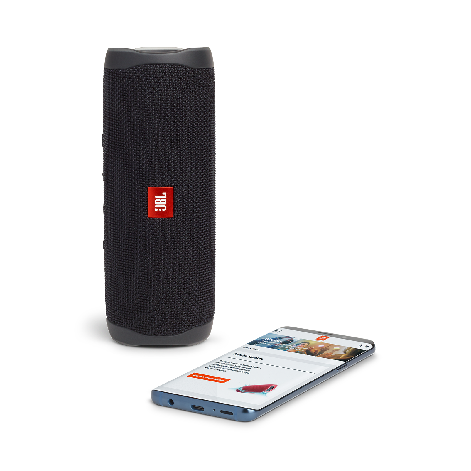 JBL Flip 5 - Black Matte - Portable Waterproof Speaker - Detailshot 2