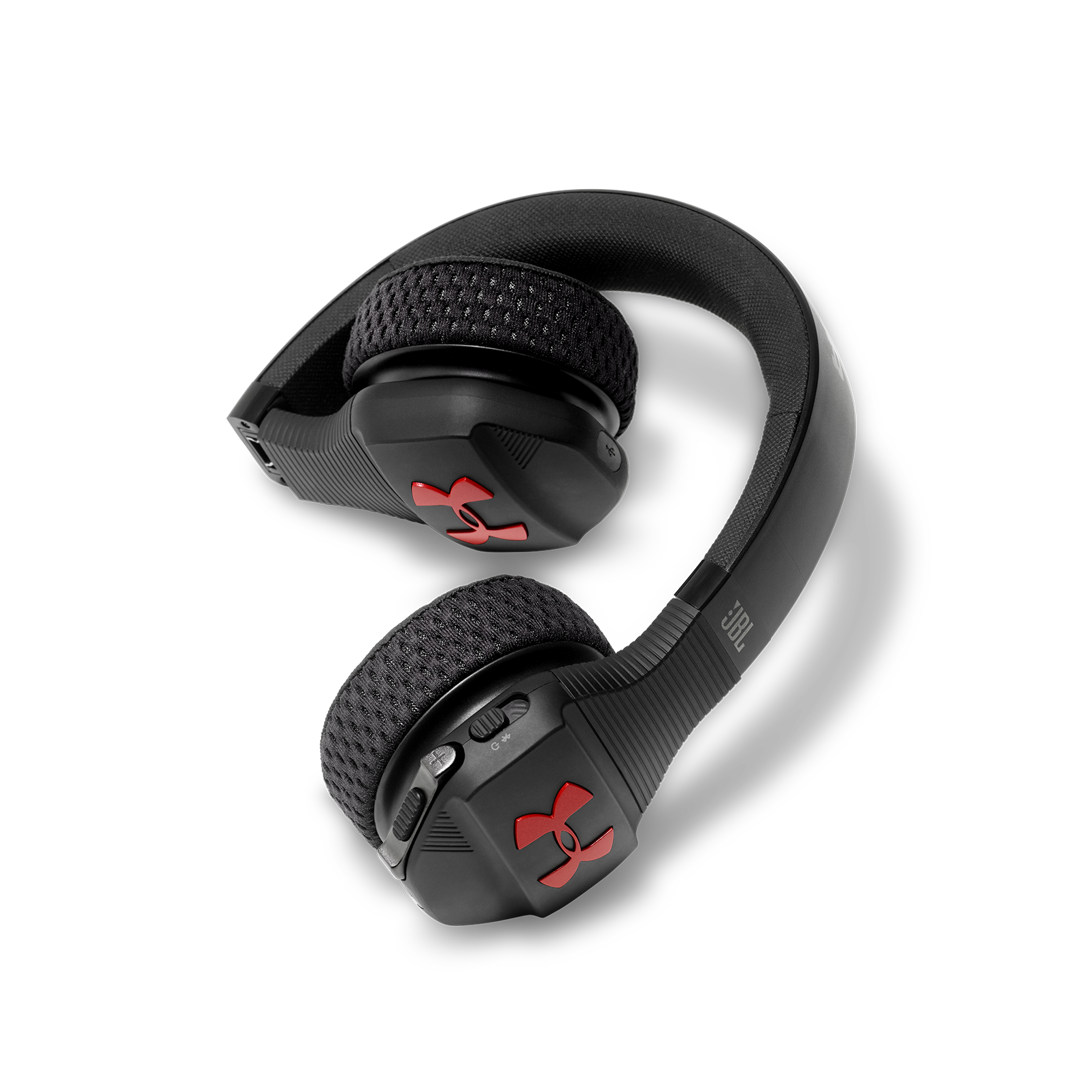 UA Sport Wireless Train – Engineered by JBL - Black / Red - Wireless on-ear headphone built for the gym - Detailshot 2